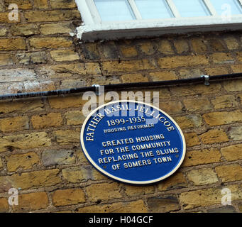 Somers Town, Euston, Vater Basil Jellicoe Denkmal Stockfoto