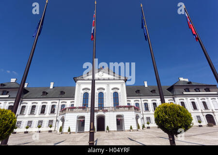 Palais Grassalkovich ist ein Palast in Bratislava und jetzt ist die Residenz des Präsidenten der Slovakia.Europe Stockfoto