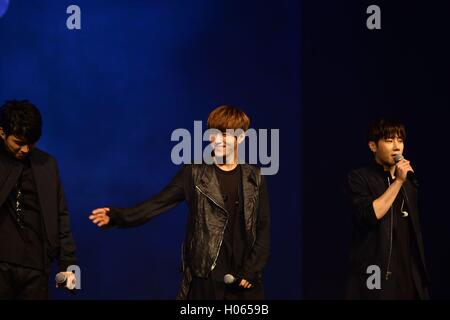 Seoul, Korea. 19. Sep, 2016. UNENDLICHE halten Schaufenster 6. Mini Album unendlich nur in Seoul, Korea am 19. September 2016 zu fördern. (China und Korea Rechte heraus) © TopPhoto/Alamy Live-Nachrichten Stockfoto