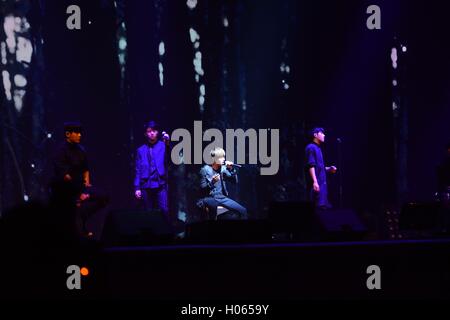 Seoul, Korea. 19. Sep, 2016. UNENDLICHE halten Schaufenster 6. Mini Album unendlich nur in Seoul, Korea am 19. September 2016 zu fördern. (China und Korea Rechte heraus) © TopPhoto/Alamy Live-Nachrichten Stockfoto