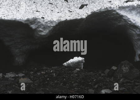 Blick in die Höhle bei Big Four Ice Caves in der Nähe von Seattle, Washington Stockfoto