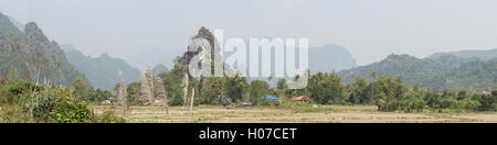 Landschaft rund um Vang Vieng, Laos, Asien Stockfoto