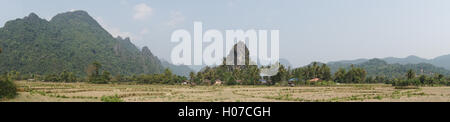 Landschaft rund um Vang Vieng, Laos, Asien Stockfoto