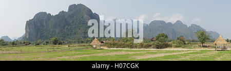 Landschaft rund um Vang Vieng, Laos, Asien Stockfoto