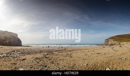 Landschaftsbild von Porthtowan Beach in cornwall Stockfoto