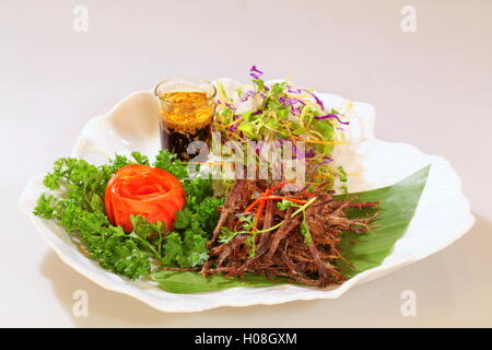 Vietnamesische geschnittene getrocknete geräuchertes Rindfleisch Stockfoto