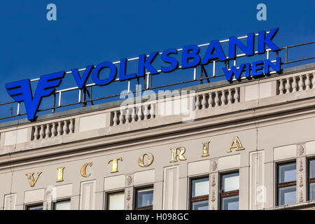 Volksbank Wien Logo, Schild, Wien, Österreich Stockfoto