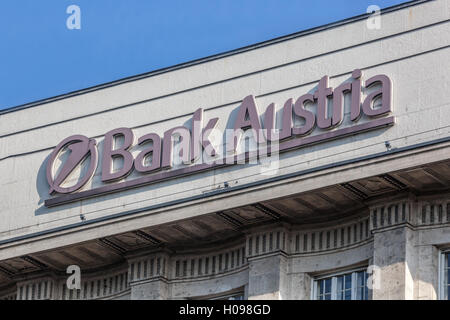 Die Bank Austria. Logo, Zeichen, Wien, Österreich Stockfoto