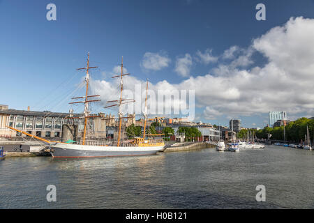 Großsegler im Hafen der Stadt Bristol, Bristol, Avon, England, UK Stockfoto