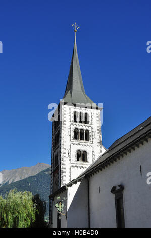 Kirche St. Mauritius (St. Maurice), Naters (in der Nähe von Brig), Wallis, Schweiz Stockfoto