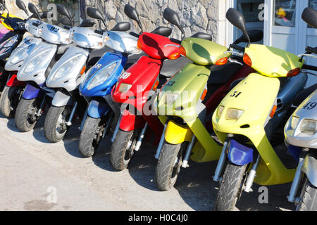 Motorroller-Verleih auf der Insel Mljet Stockfoto