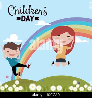 Glückliche Kindertag Stock Vektor