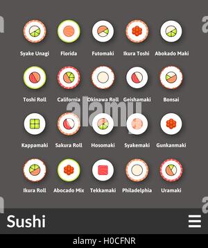 Flache Materialdesign Icons set Stock Vektor
