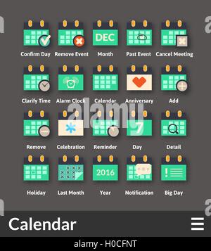 Flache Materialdesign Icons set Stock Vektor
