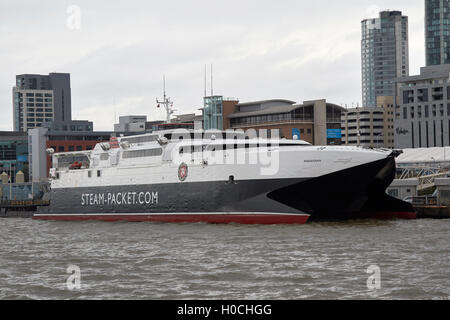 HSC Manannan Katamaran Autofähre Isle Of Man Steam Packet Firma Liverpool Merseyside UK Stockfoto