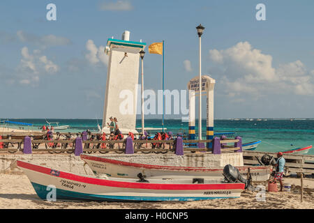 Leuchttürme Puerto Morelos Yucatan Mexiko Stockfoto