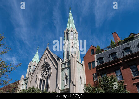 Deutsche Evangelisch-Lutherische Kirche des Apostels Paulus in Chelsea, NYC, USA Stockfoto