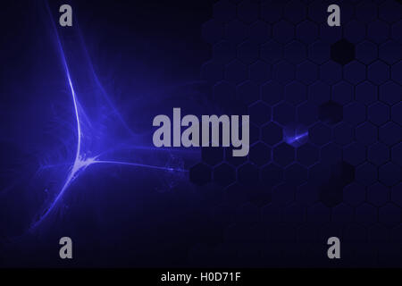 schwarze und blaue Sechseck Hintergrund und Struktur Stockfoto