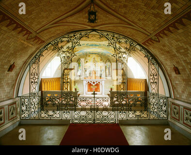 Italian Chapel Interieur, Lamb Holm, Orkney Inseln, Schottland, Vereinigtes Königreich: von italienischen Kriegsgefangenen gebaut. Stockfoto