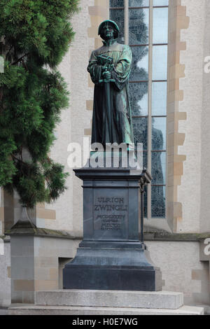 Zürich Schweiz Ulrich Zwingli Stockfoto