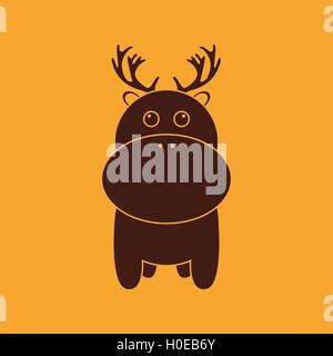 Niedliche Rehe silhouette Stock Vektor