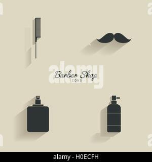 Abstrakte Barbier Objekte Stock Vektor