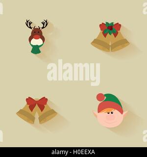 Cartoon Weihnachten Objekte Stock Vektor