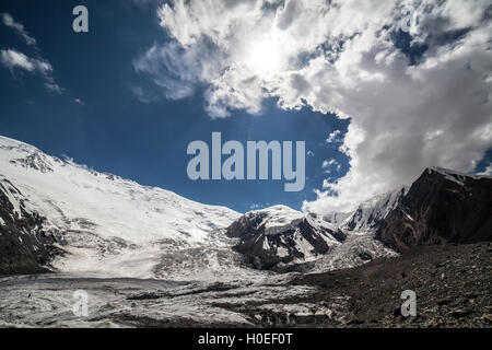 Große Gletscher in der Nähe der Peak Lenin im Pamir-region Stockfoto