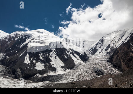 Große Gletscher in der Nähe der Peak Lenin im Pamir-region Stockfoto