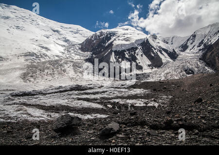 Große Gletscher in der Nähe der Peak Lenin im Pamir-region Stockfoto
