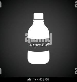 Terpentin-Symbol. Schwarzer Hintergrund mit weißen. Vektor-Illustration. Stock Vektor