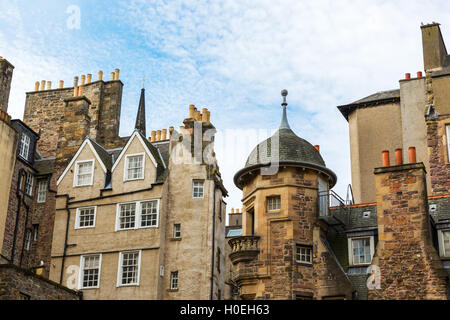 mittelalterliche Gebäude Lady Treppe hautnah in Edinburgh, Schottland Stockfoto