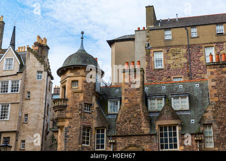 mittelalterliche Gebäude Lady Treppe hautnah in Edinburgh, Schottland Stockfoto