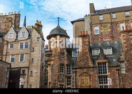 mittelalterliche Gebäude Lady Treppe hautnah in Edinburgh, Schottland Stockfoto