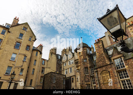 mittelalterliche Gebäude Lady Treppe hautnah in Edinburgh, Schottland Stockfoto