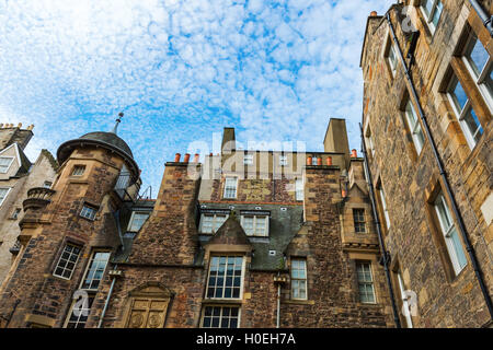 mittelalterliche Gebäude Lady Treppe hautnah in Edinburgh, Schottland Stockfoto