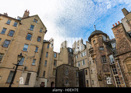 mittelalterliche Gebäude Lady Treppe hautnah in Edinburgh, Schottland Stockfoto