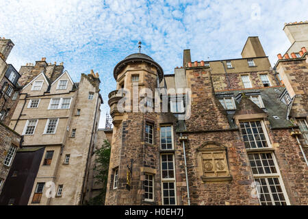 mittelalterliche Gebäude Lady Treppe hautnah in Edinburgh, Schottland Stockfoto