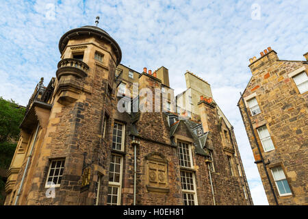 mittelalterliche Gebäude Lady Treppe hautnah in Edinburgh, Schottland Stockfoto