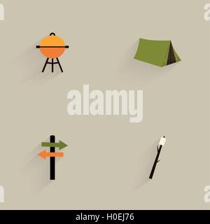 Berg-Campingplatz-Symbole Stock Vektor