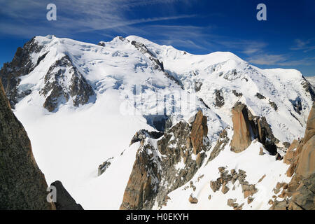 Mont Blanc vom Aiguille du Midi, Chamonix, Frankreich Stockfoto