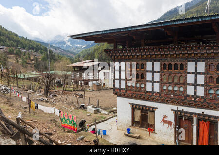 Dorf in das Haa Tal, Bhutan Stockfoto