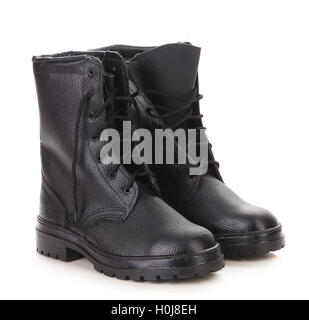 Paar Arbeiten Kersey Stiefel. Stockfoto