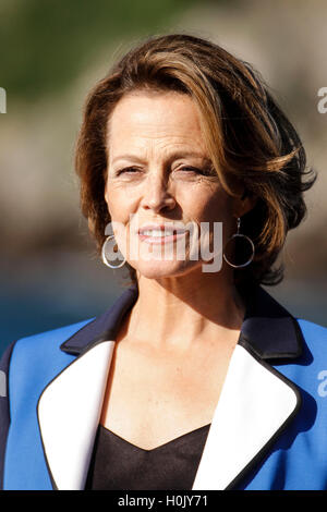 San Sebastian, Spanien. 21. September 2016. Sigourney Weaver besucht A Monster Calls Fototermin während der 64. Filmfestspiele von San Sebastian bei Donostia Aquarium in San Sebastian, Spanien. 21. September 2016. Bildnachweis: Jimmy Olsen/MediaPunch *** kein Kredit Spanien ***: MediaPunch Inc/Alamy Live-Nachrichten Stockfoto
