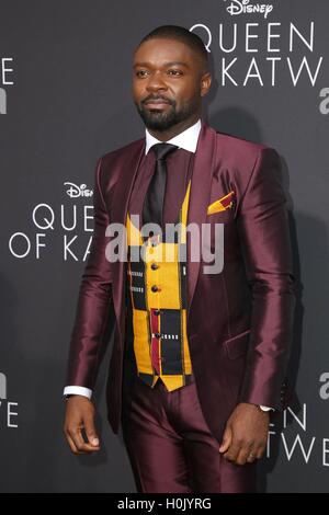 Los Angeles, CA, USA. 20. Sep, 2016. David Oyelowo im Ankunftsbereich für Königin von KATWE Premiere, El Capitan Theatre, Los Angeles, CA 20. September 2016. Bildnachweis: Priscilla Grant/Everett Collection/Alamy Live-Nachrichten Stockfoto