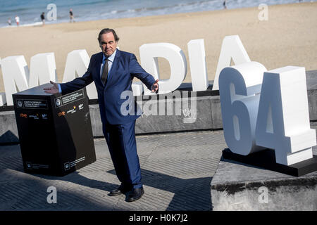 San Sebastian, Spanien. 22. September 2016. Regisseur Oliver Stone bei Photocall des "Snowden'during der 64. Filmfestspiele von San Sebastian in San Sebastian, Spanien, am Donnerstag, 22. September 2016. Bildnachweis: Gtres Información Más lokalen auf line,S.L./Alamy Live News Stockfoto