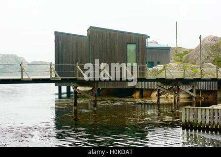 Skarhamn, Schweden - 9. September 2016: Ökologische Dokumentarfilm des nordischen Aquarell Museen Gastateliers an der Bockholmen Stockfoto