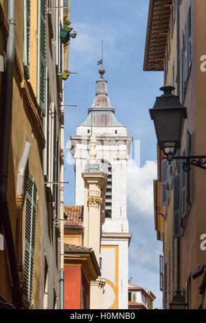 Uhr und Glockenturm, Nizza, Alpes-Maritimes, Cote d ' Azur, Frankreich Stockfoto