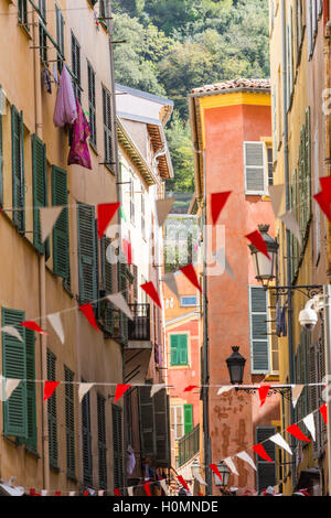 Straßenszene, Rue De La Präfektur, Nizza, Côte d ' Azur, Alpes-Maritimes, Frankreich Stockfoto