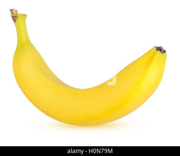 Einzige Banane isoliert auf weißem Hintergrund. Clipping-Pfad Stockfoto